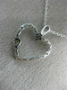 ESTATE .20CT DIAMOND 14K WHITE GOLD 3D CLASSIC OPEN HEART JOURNEY PENDANT #21282