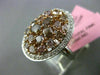 ESTATE LARGE 3CT MULTI COLOR DIAMOND 18K WHITE & ROSE GOLD OVAL MULTI SHAPE RING