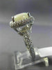 ESTATE LARGE 4.14CT DIAMOND & AAA OPAL 14K WHITE GOLD 3D SQUARE DOUBLE HALO RING