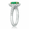ESTATE 2.35CT DIAMOND & AAA EMERALD 14K 2 TONE GOLD OVAL FRIENDSHIP PROMISE RING