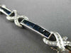 ESTATE 5.29CT DIAMOND & AAA SAPPHIRE 14KT WHITE GOLD 3D X LOVE TENNIS BRACELET