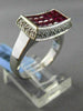 2.22CT DIAMOND & AAA PINK RUBY 18KT WHITE GOLD 3D RECTANGULAR INVISIBLE FUN RING