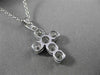 ESTATE .20CT ROUND DIAMOND 14KT WHITE GOLD CLASSIC 6 STONE CROSS PENDANT #9005