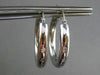 ESTATE LARGE .12CT DIAMOND 14KT WHITE GOLD PAST PRESENT FUTURE HOOP EARRINGS