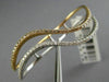 ESTATE LARGE .61CT ROUND DIAMOND 18K WHITE & ROSE GOLD 3D TWO ROW WAVE LOVE RING