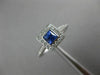 ESTATE .86CT DIAMOND & SAPPHIRE 18KT WHITE GOLD SQUARE CLASSIC ENGAGEMENT RING