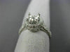 WIDE .80CT DIAMOND 14K WHITE GOLD 3D SQUARE PAVE SEMI MOUNT ENGAGEMENT RING 1561