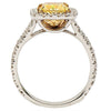 GIA LARGE 2.65CT WHITE & FANCY YELLOW DIAMOND 18KT TWO TONE GOLD ENGAGEMENT RING