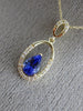 ESTATE .52CT DIAMOND & AAA TANZANITE 14KT YELLOW GOLD CLASSIC TEAR DROP PENDANT
