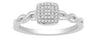 ESTATE .10CT DIAMOND 14K WHITE GOLD 3D CLASSIC CLUSTER SQUARE INFINITY LOVE RING