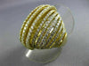 ESTATE MASSIVE 4.76CT DIAMOND 18KT YELLOW GOLD 3D MULTI ROW OPEN COCKTAIL RING