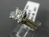 ESTATE GIA LARGE 1.71CT DIAMOND 14KT WHITE GOLD MILGRAIN ENGAGEMENT RING #25786