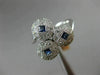 ESTATE WIDE .69CT DIAMOND & AAA SAPPHIRE 14KT WHITE GOLD TRIANGULAR CIRCLE RING
