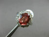 LARGE AGL CERTIFIED 4.34CT DIAMOND & ORANGE SAPPHIRE 14K WHITE GOLD 3D OVAL RING
