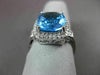 ESTATE 6.27CTW DIAMOND & AAA BLUE TOPAZ 14KT WHITE GOLD 3D FILIGREE HALO RING