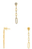 .37CT DIAMOND 14K YELLOW GOLD 3D ROUND CLASSIC OVAL LINK FLORAL HANGING EARRINGS