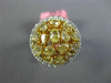 GIA LARGE 2.87CT WHITE & FANCY YELLOW DIAMOND 18KT TWO TONE GOLD 3D CLUSTER RING
