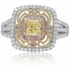 ESTATE .96CT MULTI COLOR DIAMOND 18KT TRI COLOR GOLD 3D FILIGREE ENGAGEMENT RING