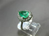 ESTATE 2.69CT ROUND DIAMOND & AAA EMERALD PLATINUM CLASSIC HALO ENGAGEMENT RING