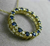 ESTATE 1.23CT DIAMOND & AAA SAPPHIRE 14KT YELLOW GOLD 3D CIRCLE OF LIFE PENDANT