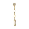 .37CT DIAMOND 14K YELLOW GOLD 3D ROUND CLASSIC OVAL LINK FLORAL HANGING EARRINGS