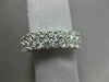 WIDE 1.40CT DIAMOND 18KT WHITE GOLD 3D DOUBLE ROW SEMI ETERNITY ANNIVERSARY RING