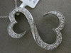 ESTATE LARGE 1.36CT DIAMOND 14K WHITE GOLD 3D DOUBLE HEART SEMI INFINITY PENDANT