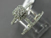 ESTATE WIDE .45CT ROUND DIAMOND 18KT WHITE GOLD 3D TWO ROW SQUARE HALO FUN RING