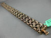 ESTATE WIDE & LONG 1.10CT DIAMOND 18K BROWN GOLD HANDCRAFTED MULTI LINK BRACELET