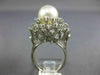 ANTIQUE LARGE 1.25CT DIAMOND & AAA SOUTH SEA PEARL 14KT WHITE GOLD 3D RING #848