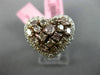ESTATE LARGE 2.52CT WHITE & PINK DIAMOND 18KT 2 TONE GOLD HEART SHAPE LOVE RING