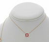 ESTATE .51CT DIAMOND & AAA RUBY 14K ROSE GOLD HEART SQUARE LOVE FLOATING PENDANT