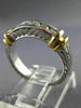ESTATE .42CT DIAMOND 14K 2 TONE GOLD 3D FILIGREE WEDDING ANNIVERSARY RING #21533