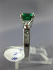 ESTATE LARGE 2.7CT DIAMOND & AAA EMERALD PLATINUM ROUND FILIGREE ENGAGEMENT RING