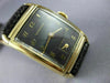 ANTIQUE WITTNAUER 14K YELLOW GOLD 3D BLACK RECTANGLE MECHANICAL MENS WATCH #815