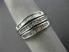 WIDE .50CT ROUND & BAGUETTE DIAMOND 14K WHITE GOLD STACKABLE 3 BAND INSERT RING
