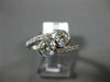 ESTATE .68CT DIAMOND 14KT WHITE GOLD 3D TWO STONE CRISS CROSS INFINITY LOVE RING