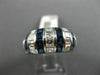 WIDE 2.52CT DIAMOND & AAA SAPPHIRE 18K WHITE GOLD 3D MULIT ROW ANNIVERSARY RING