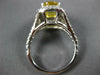 ESTATE 2.37CT DIAMOND & AAA YELLOW SAPPHIRE 14KT WHITE GOLD HALO ENGAGEMENT RING