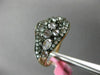 ESTATE .13CT DIAMOND & WHITE QUARTZ 14KT ROSE GOLD 3D CLUSTER WAVE FUN RING