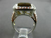ESTATE MASSIVE 3.0CTW DIAMOND SAPPHIRE & QUARTZ 14KT WHITE GOLD ENGAGEMENT RING