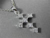 ANTIQUE SMALL .22CT DIAMOND 14KT WHITE GOLD ETOILE SQUARE CROSS PENDANT #12341
