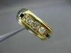 ESTATE WIDE .30CT DIAMOND 14KT TWO TONE GOLD SQUARE 3 STONE GYPSY RING #10911