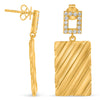 .35CT DIAMOND 14KT YELLOW GOLD 3D OPEN SQUARE RECTANGULAR FUN HANGING EARRINGS