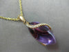 ESTATE 9.80CT DIAMOND & AMETHYST 18KT ROSE GOLD MARQUISE SHAPE FLOATING PENDANT