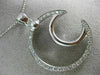 ANTIQUE LARGE .80CT DIAMOND 14K WHITE GOLD OPEN CLASSIC HALF MOON PENDANT #16072
