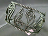 ESTATE WIDE 5.30CT DIAMOND 14K BLACK GOLD 3D FILIGREE MULTI LEAF BANGLE BRACELET