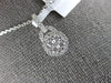 ESTATE .34CT DIAMOND 18KT WHITE GOLD 3D CLUSTER HALO CLASSIC LOVE KNOT PENDANT