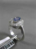 WIDE 1.16CT DIAMOND & AAA OVAL TANZANITE 14KT WHITE GOLD 3D HALO ENGAGEMENT RING