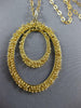 ESTATE LARGE .08CT DIAMOND 14KT YELLOW GOLD 3D DOUBLE OVAL SPIKY FUN PENDANT